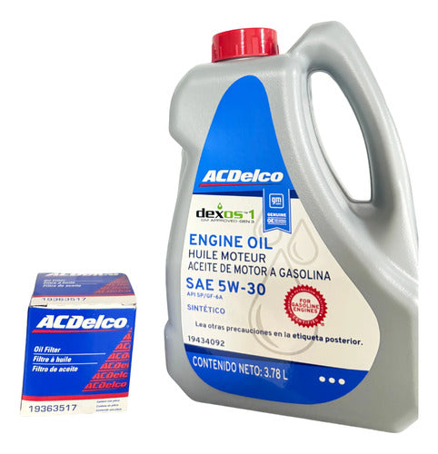 Kit Cambio Aceite ACDelco Sintético 5w30 Aveo Beat Spark | 19470588