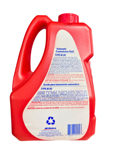 Aceite Transmisión Automática DEXRON lll 5L | 19136731 | ACDelco