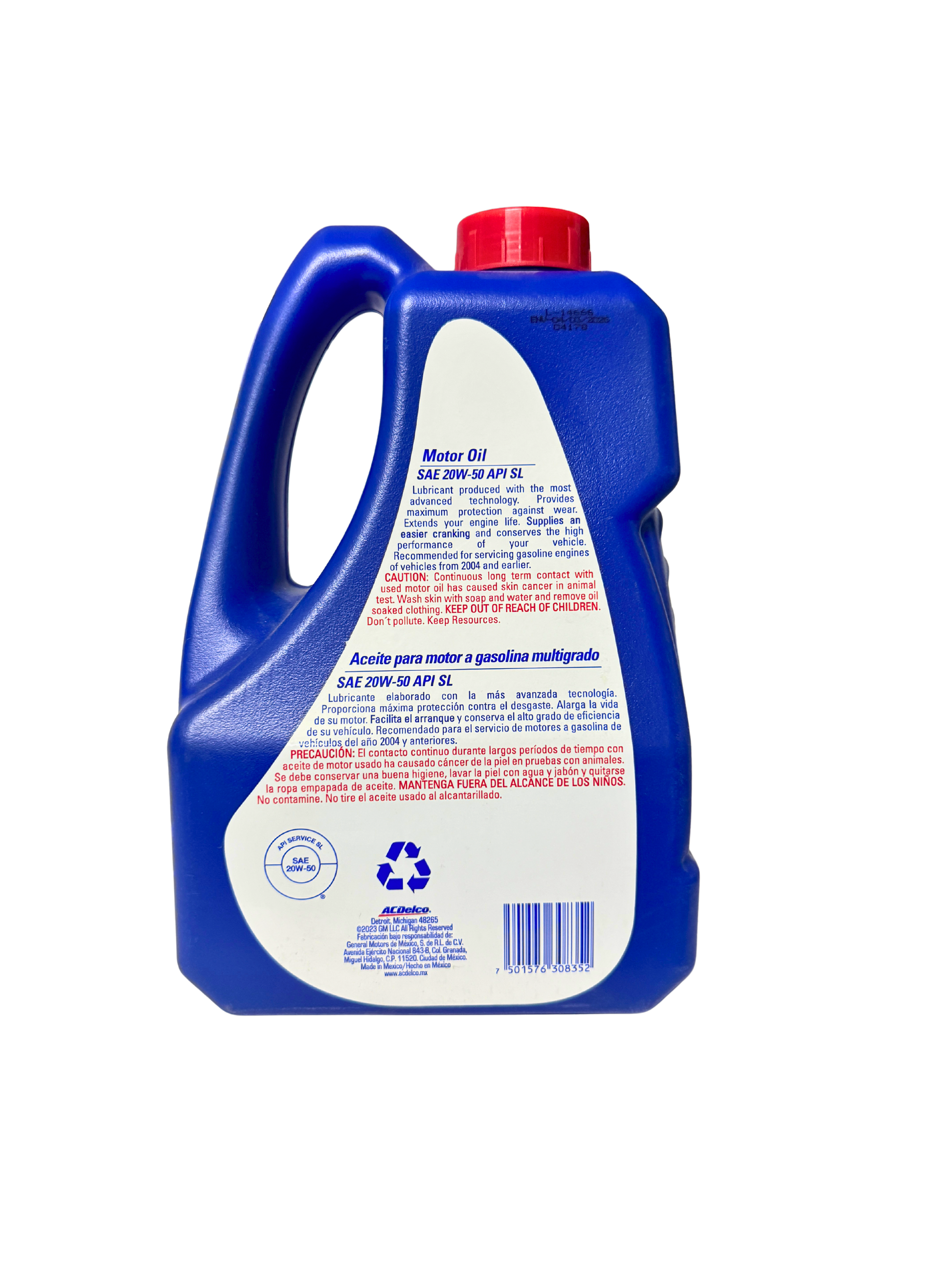 Compra Aceite 20w50 SAE Mineral 5 L | 93438515 | ACDelco, Envío en ZMG, a México por paquetería o retiro en Refaccionaria Albarrán.