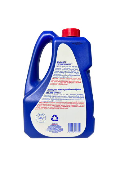 Compra Aceite 20w50 SAE Mineral 5 L | 93438515 | ACDelco, Envío en ZMG, a México por paquetería o retiro en Refaccionaria Albarrán.