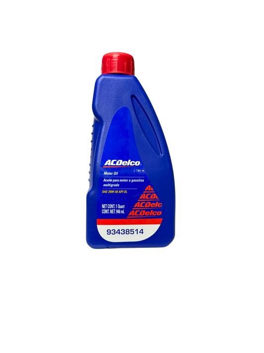 Compra Aceite 20w50 SAE Mineral 946 ML | 93438514 | ACDelco, Envío en ZMG, a México por paquetería o retiro en Refaccionaria Albarrán.