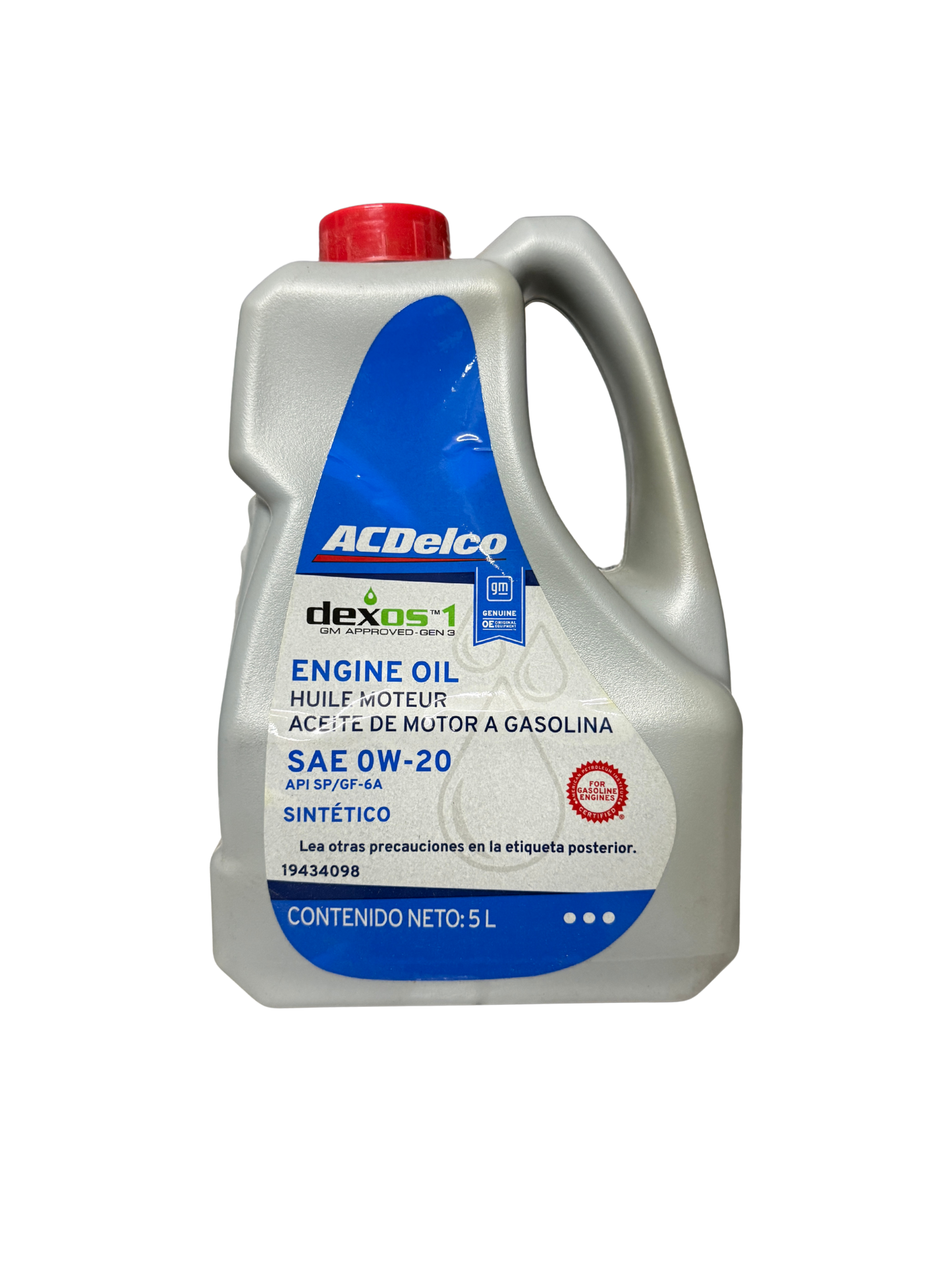Compra Aceite 0w20 Sintético Dexos1 GEN3 5L | 19434098 | ACDelco, Envío en ZMG, a México por paquetería o retiro en Refaccionaria Albarrán.