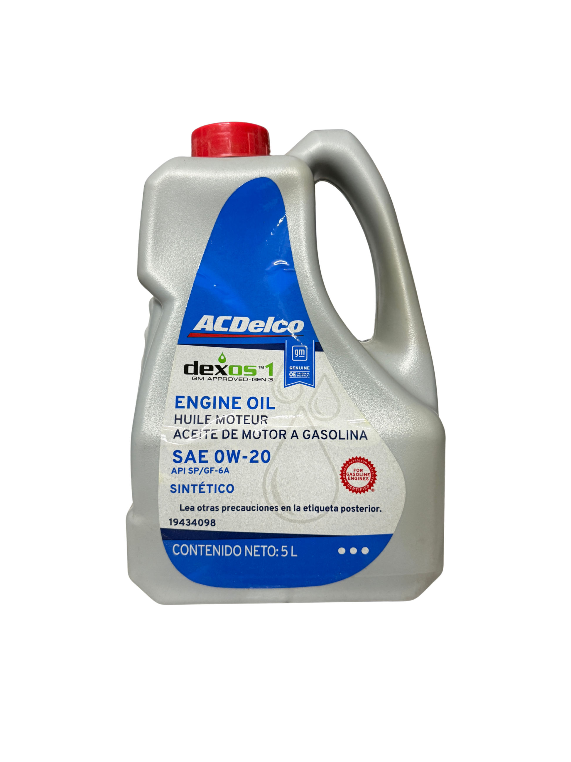 Compra Aceite 0w20 Sintético Dexos1 GEN3 5L | 19434098 | ACDelco, Envío en ZMG, a México por paquetería o retiro en Refaccionaria Albarrán.