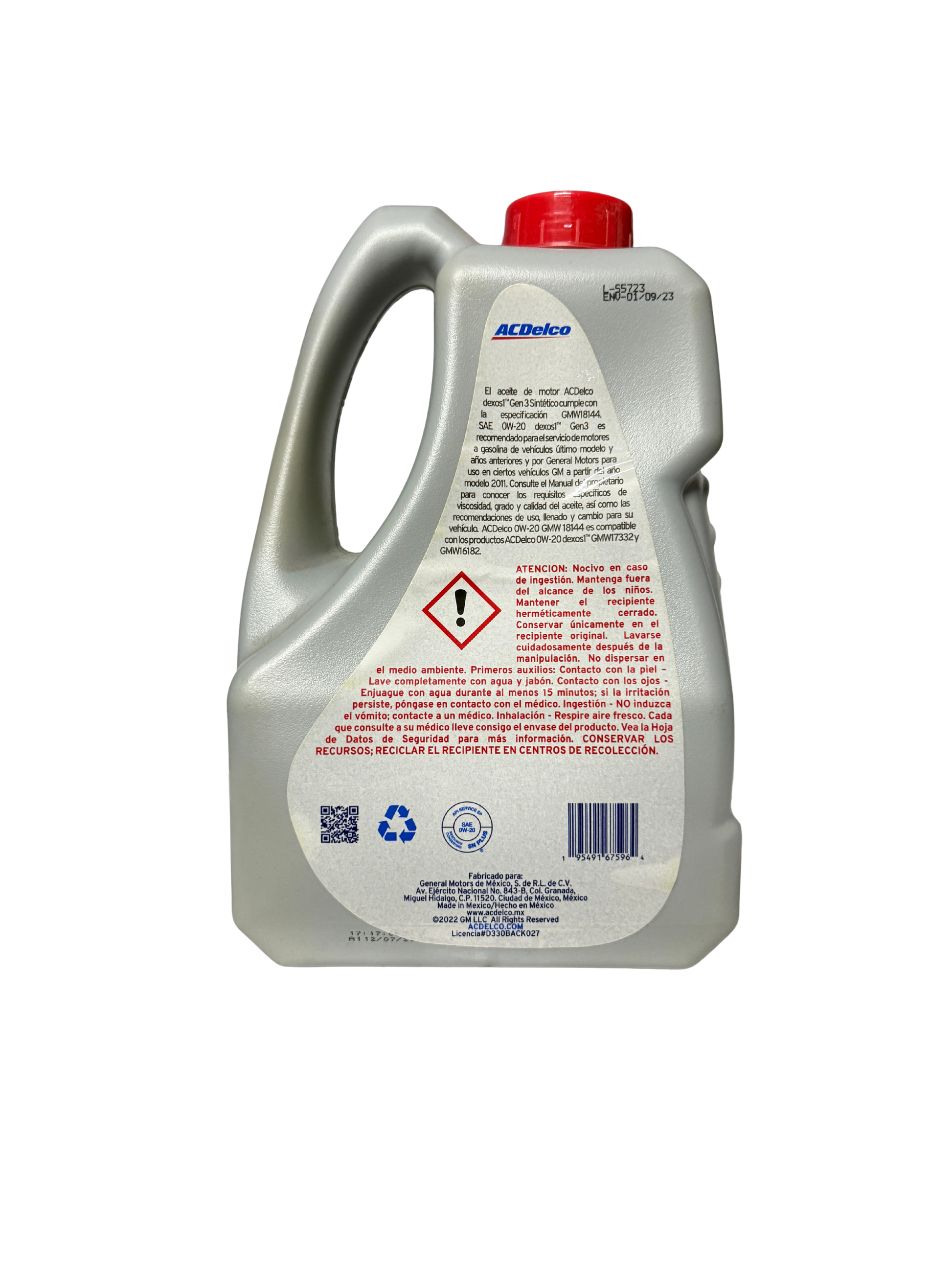 Compra Aceite 0w20 Sintético Dexos1 GEN3 5L | 19434098 | ACDelco, Envío en ZMG, a México por paquetería o retiro en Refaccionaria Albarrán.