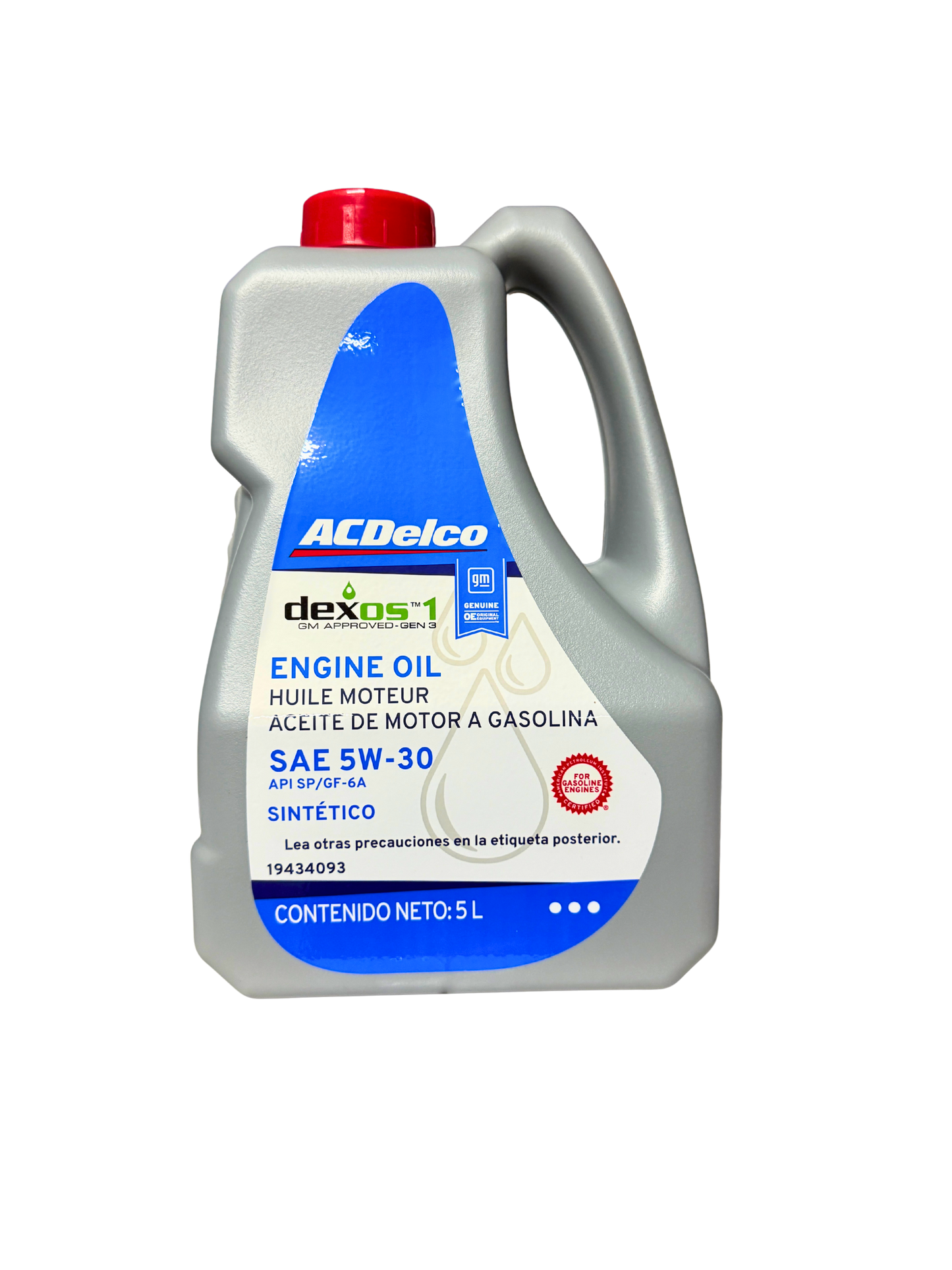 Compra Aceite 5w30 Sintético Dexos1 GEN3 5L | 19434093 | ACDelco, Envío en ZMG, a México por paquetería o retiro en Refaccionaria Albarrán.