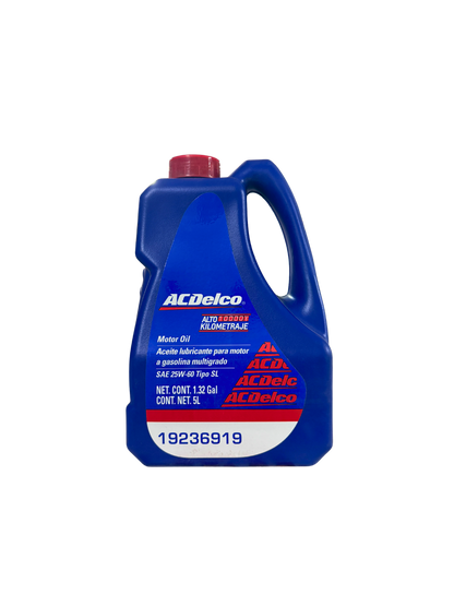 Compra Aceite 25w60 SAE Mineral 5L | 19236919 | ACDelco, Envío en ZMG, a México por paquetería o retiro en Refaccionaria Albarrán.