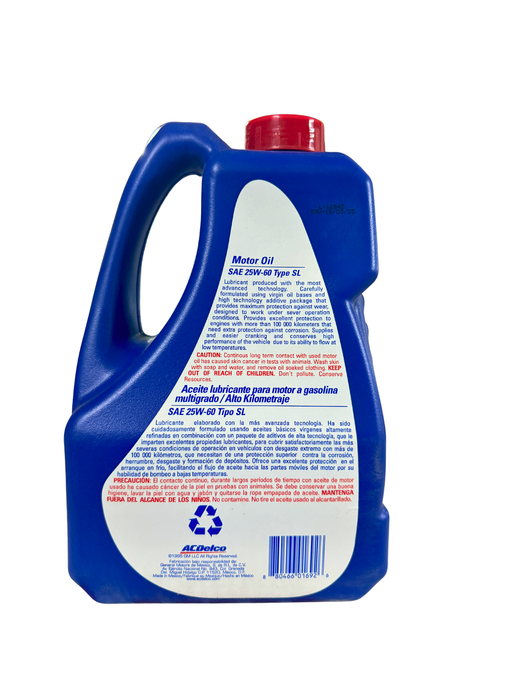 Compra Aceite 25w60 SAE Mineral 5L | 19236919 | ACDelco, Envío en ZMG, a México por paquetería o retiro en Refaccionaria Albarrán.