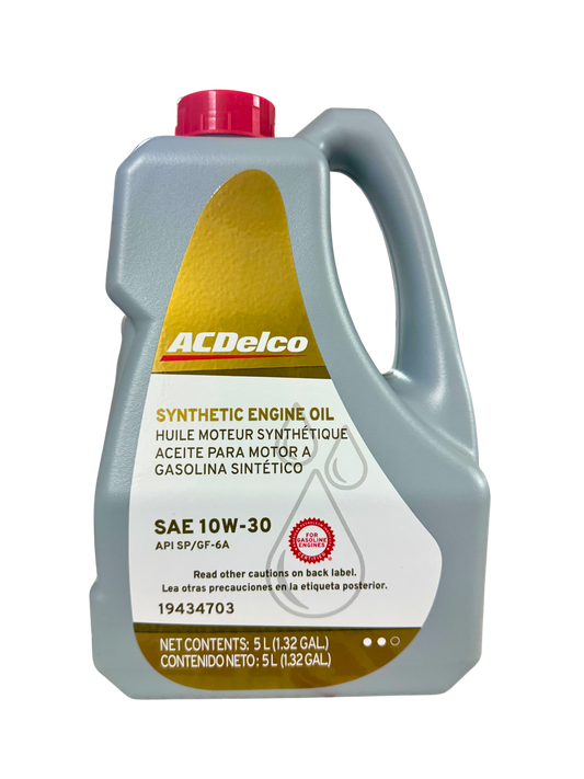 Compra Aceite 10w30 Sintetico 5L | 19434703 | ACDelco, Envío en ZMG, a México por paquetería o retiro en Refaccionaria Albarrán.