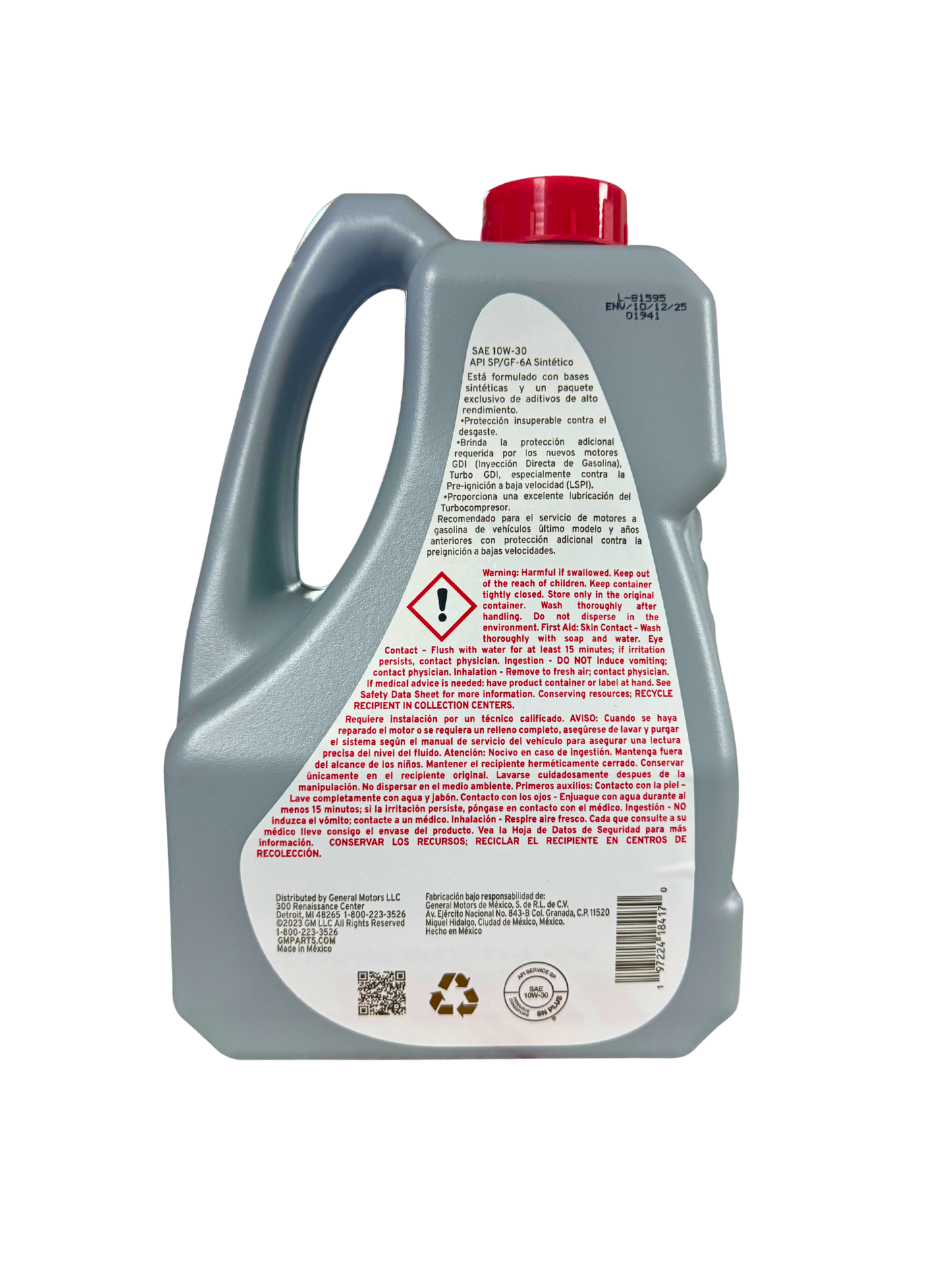Compra Aceite 10w30 Sintetico 5L | 19434703 | ACDelco, Envío en ZMG, a México por paquetería o retiro en Refaccionaria Albarrán.