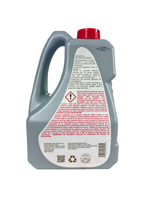 Compra Aceite 10w30 Sintetico 5L | 19434703 | ACDelco, Envío en ZMG, a México por paquetería o retiro en Refaccionaria Albarrán.
