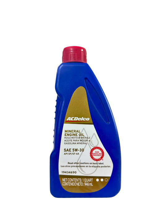 Compra Aceite 5w30 SAE Mineral 946 ML | 19434690 | ACDelco, Envío en ZMG, a México por paquetería o retiro en Refaccionaria Albarrán.