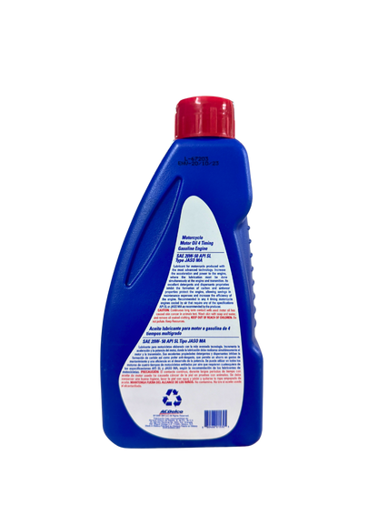 Compra Aceite 20w50 Motocicleta 4T Mineral 946 ML | 19164077 | ACDelco, Envío en ZMG, a México por paquetería o retiro en Refaccionaria Albarrán.