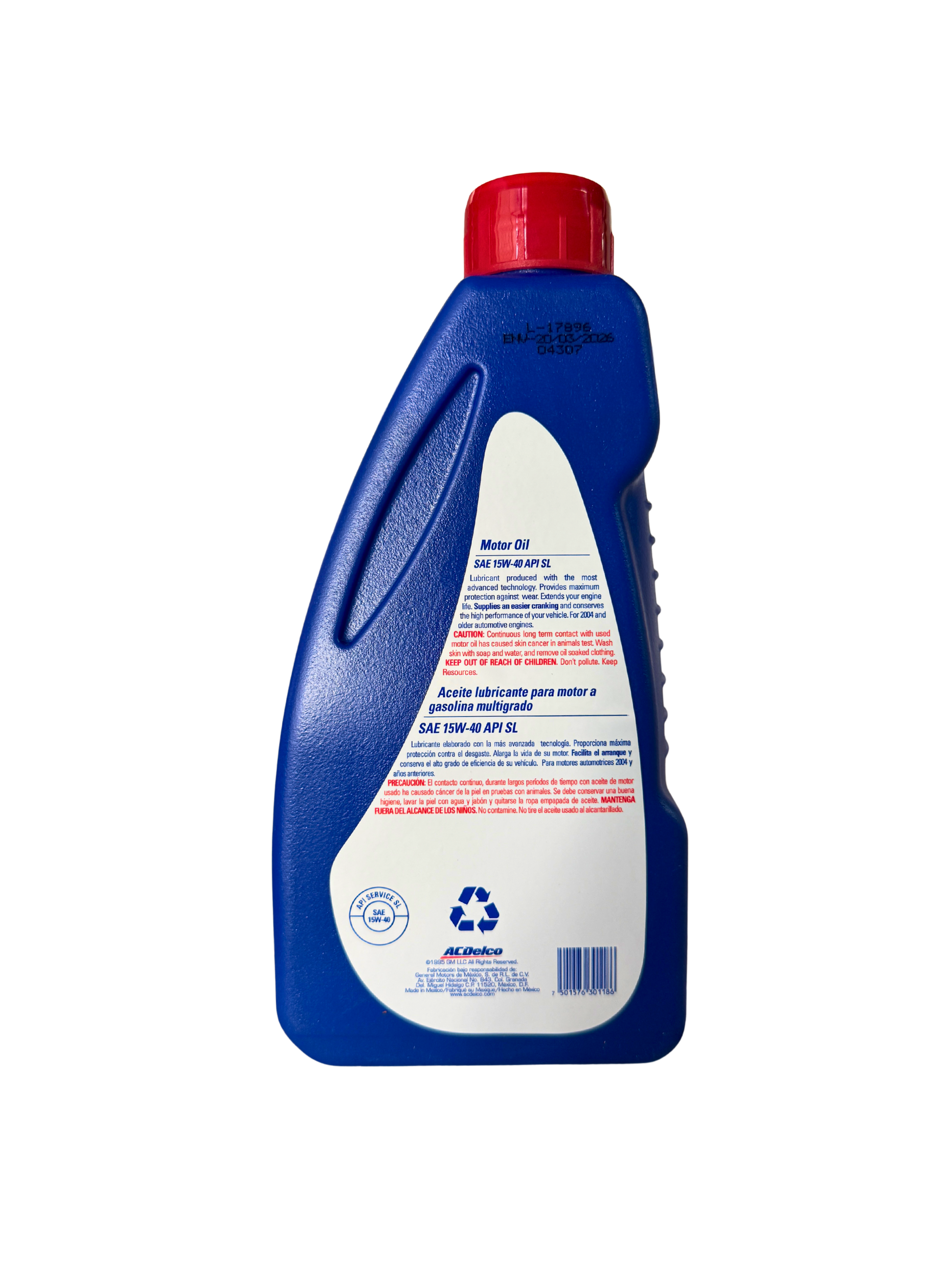 Compra Aceite 15w40 SAE Mineral 946 ML | 93423135 | ACDelco, Envío en ZMG, a México por paquetería o retiro en Refaccionaria Albarrán.