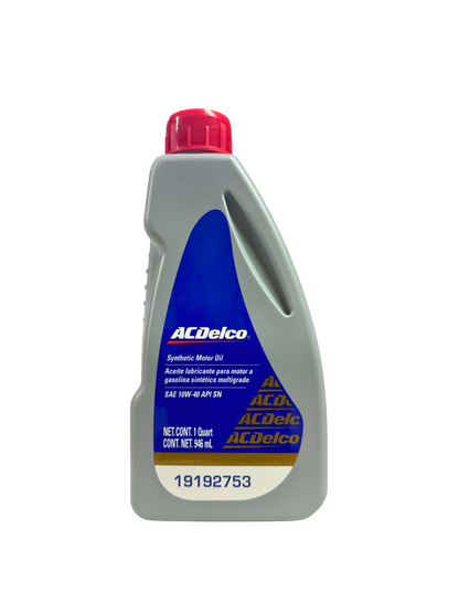 Compra Aceite 10w40 SAE Sintético 946 ML | 19192753 | ACDelco, Envío en ZMG, a México por paquetería o retiro en Refaccionaria Albarrán.