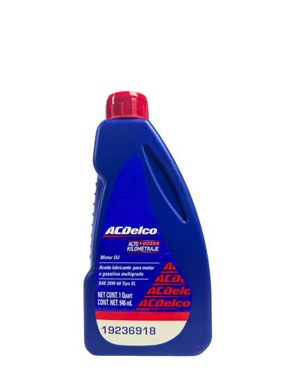 Compra Aceite 25w60 SAE Mineral 946 ML | 19236918 | ACDelco, Envío en ZMG, a México por paquetería o retiro en Refaccionaria Albarrán.