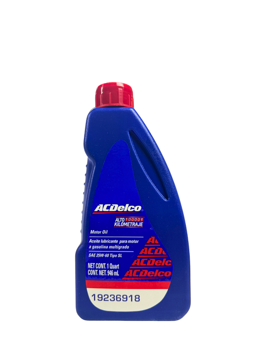 Compra Aceite 25w60 SAE Mineral 946 ML | 19236918 | ACDelco, Envío en ZMG, a México por paquetería o retiro en Refaccionaria Albarrán.