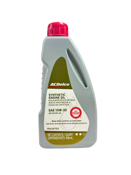 Compra Aceite 10w30 Sintetico 946 ML | 19434702  | ACDelco, Envío en ZMG, a México por paquetería o retiro en Refaccionaria Albarrán.