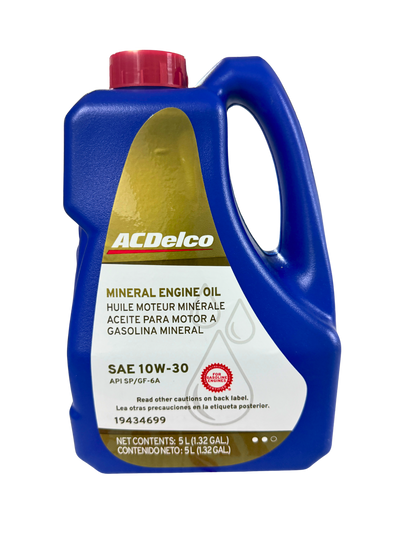 Compra Aceite 10w30 Mineral 5L | 19434699 | ACDelco, Envío en ZMG, a México por paquetería o retiro en Refaccionaria Albarrán.