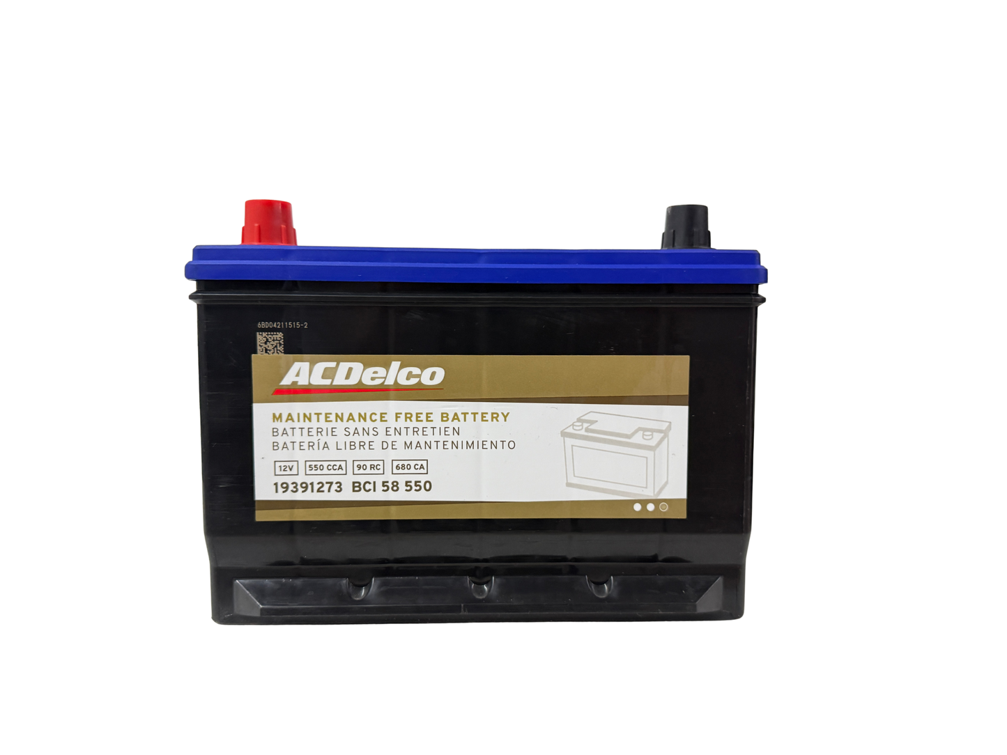 Acumulador ACDelco 19391273 BCI 58 (550 CCA) 12V para Ford Ranger, Courier, Dodge Neon y Stratus. Libre de mantenimiento. ¡Compra con envío rápido hoy!