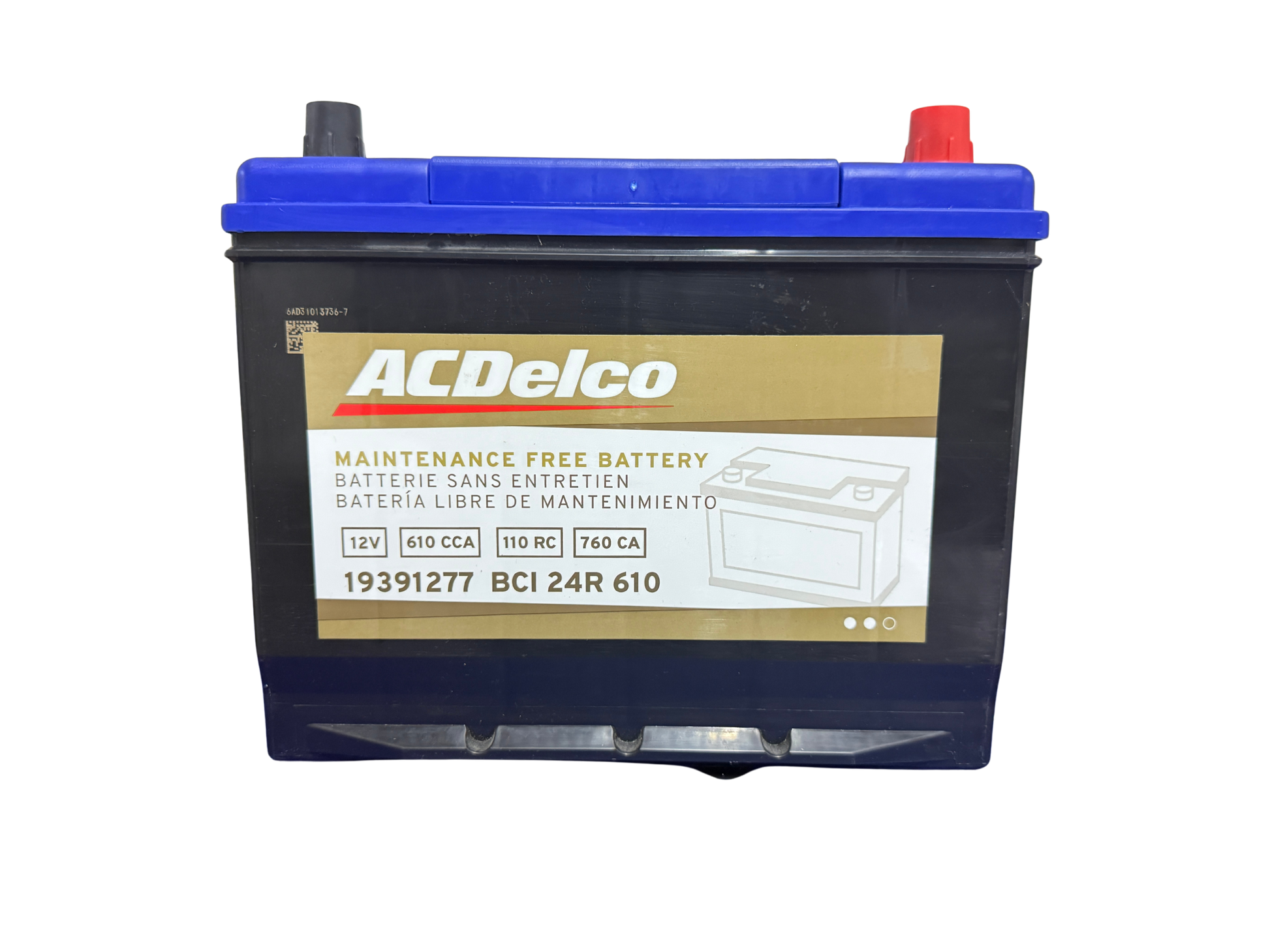 Acumulador ACDelco 19391277 BCI 24R (650 CCA) 12V. Potencia de arranque superior para Nissan X-Trail, Altima, Murano, Pathfinder y Toyota. ¡Pídela con envío hoy!