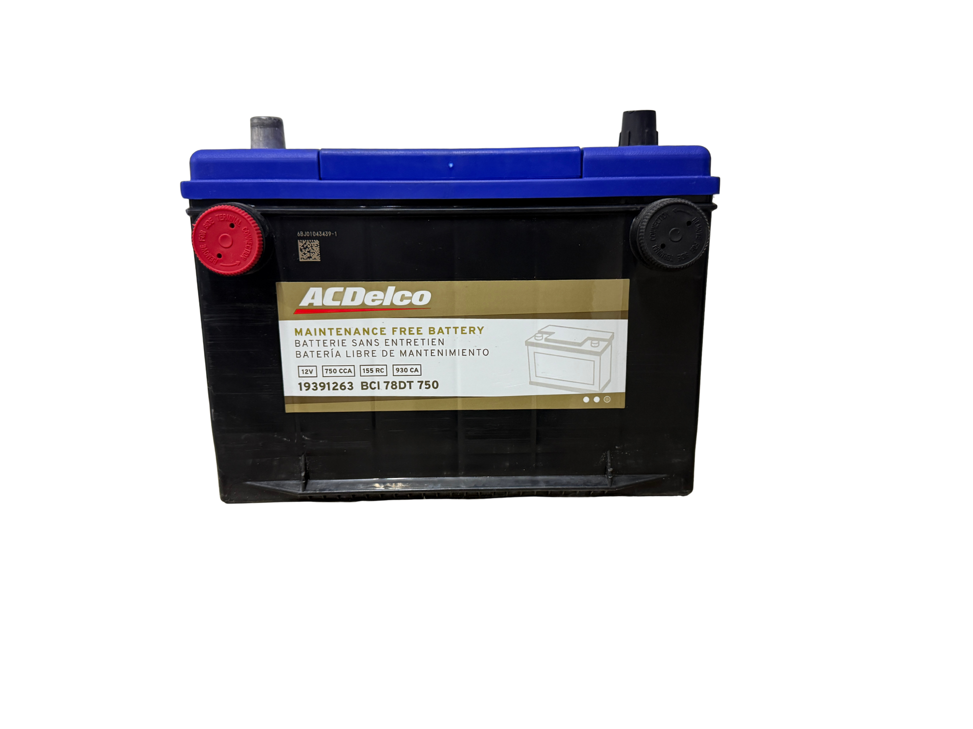 Acumulador ACDelco 19391263 BCI 78DT (750 CCA / 930 CA) 12V. Terminal dual para camionetas, Express, Suburban y SUVs. ¡Pídela hoy con despacho rápido!