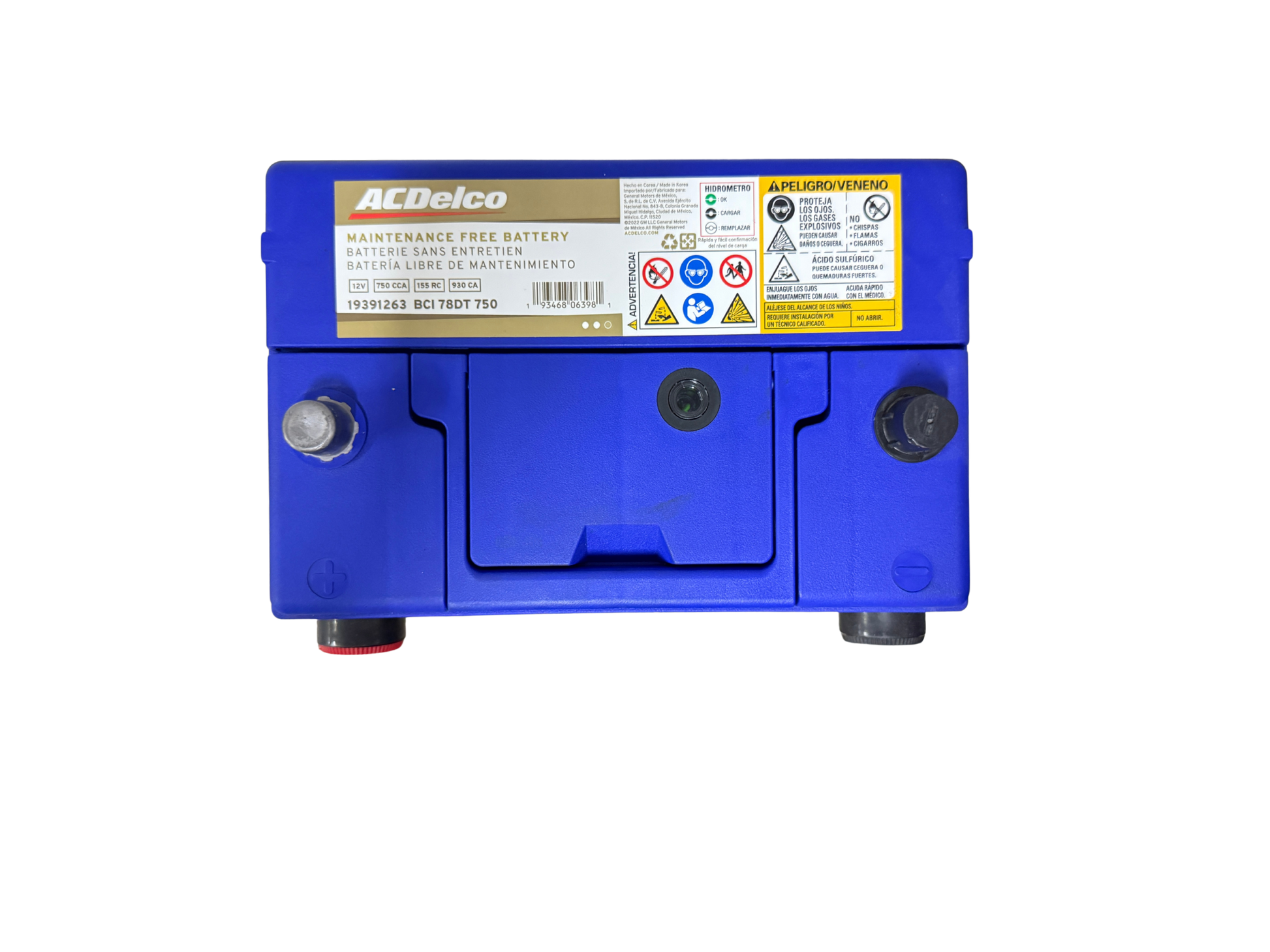 Acumulador ACDelco 19391263 BCI 78DT (750 CCA / 930 CA) 12V. Terminal dual para camionetas, Express, Suburban y SUVs. ¡Pídela hoy con despacho rápido!