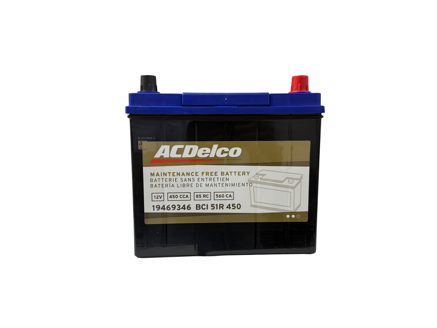 Acumulador ACDelco 19469346 BCI 51R (450 CCA / 560 CA) 12V. Batería original para Honda Civic, HR-V, Fit, City, Tornado Van y más. ¡Envíos el mismo día!