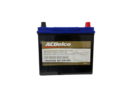 Acumulador ACDelco 19469346 BCI 51R (450 CCA / 560 CA) 12V. Batería original para Honda Civic, HR-V, Fit, City, Tornado Van y más. ¡Envíos el mismo día!