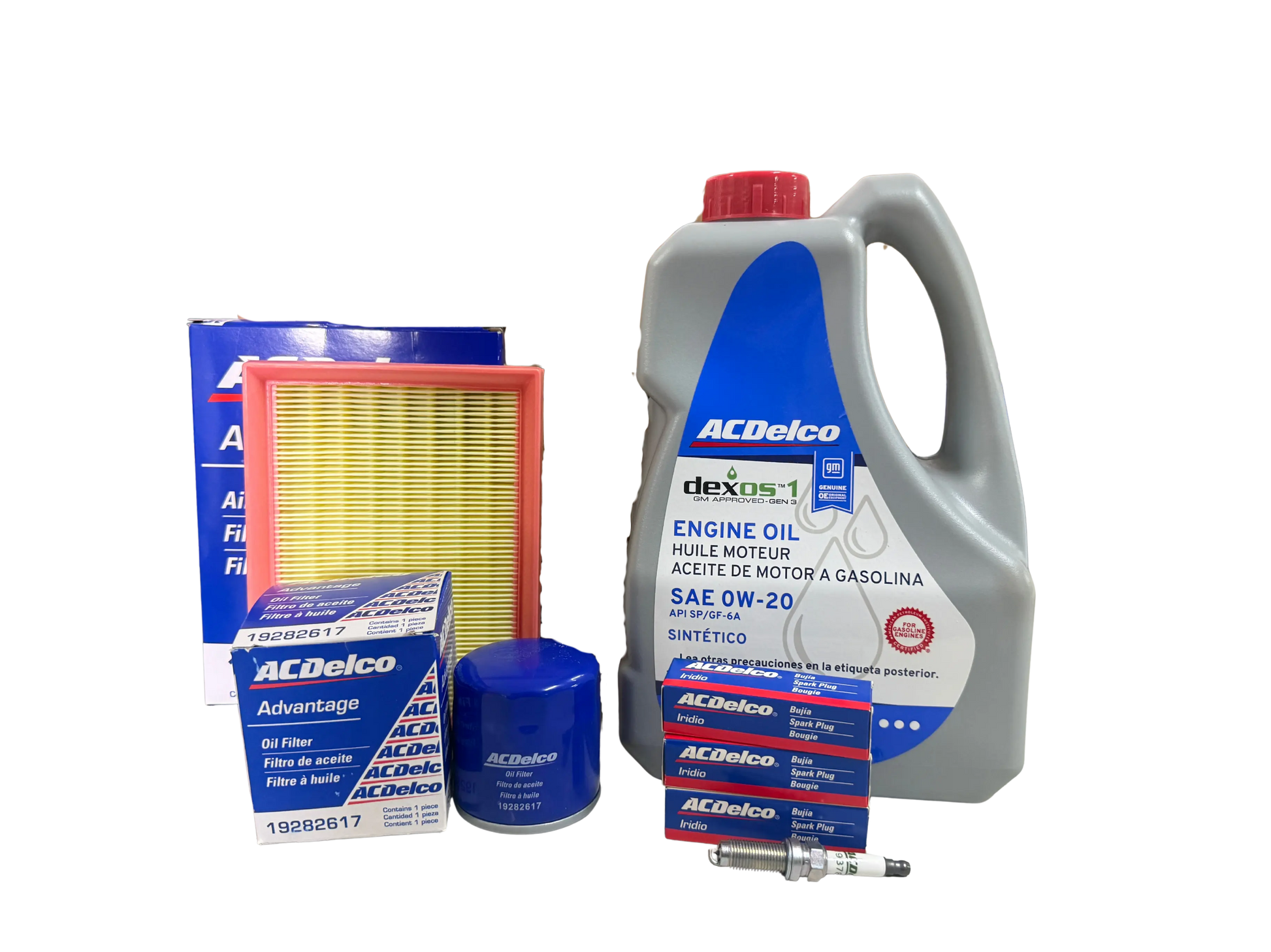 Compra Kit afinacion ACDelco Chevrolet Onix (2023-2026), Envío en ZMG, a México por paquetería o retiro en Refaccionaria Albarrán.

